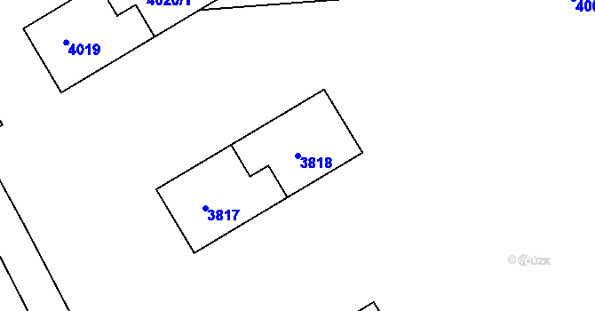 Parcela st. 3818 v KÚ Jirkov, Katastrální mapa