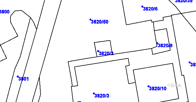 Parcela st. 3820/2 v KÚ Jirkov, Katastrální mapa