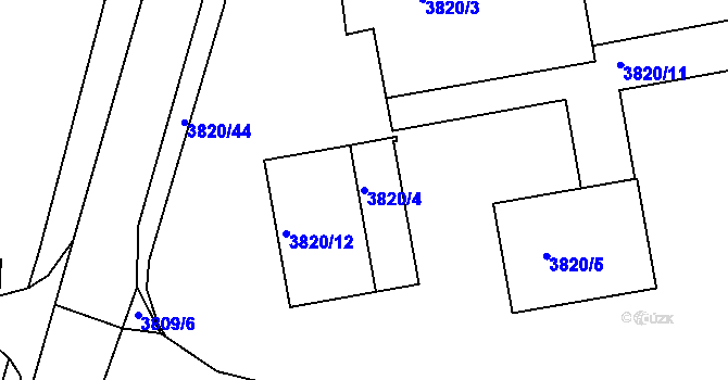 Parcela st. 3820/4 v KÚ Jirkov, Katastrální mapa