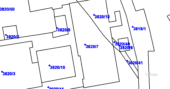 Parcela st. 3820/7 v KÚ Jirkov, Katastrální mapa