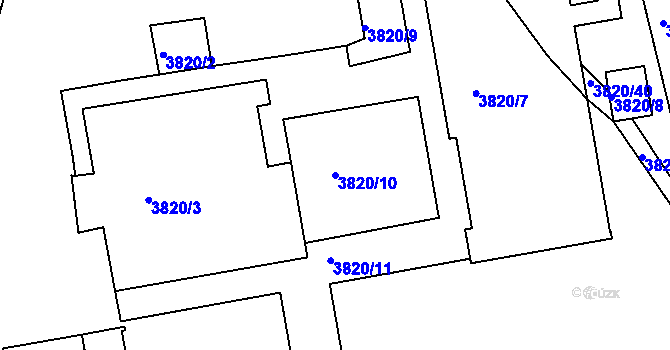 Parcela st. 3820/10 v KÚ Jirkov, Katastrální mapa