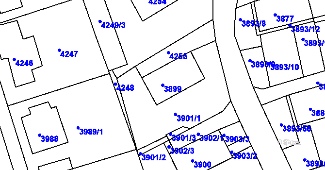Parcela st. 3899 v KÚ Jirkov, Katastrální mapa