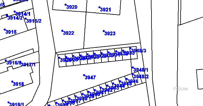 Parcela st. 3930 v KÚ Jirkov, Katastrální mapa