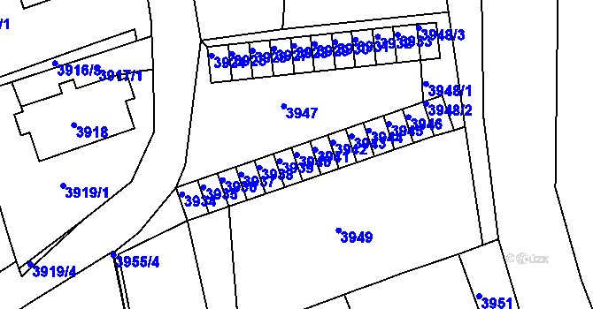 Parcela st. 3940 v KÚ Jirkov, Katastrální mapa