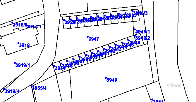 Parcela st. 3941 v KÚ Jirkov, Katastrální mapa