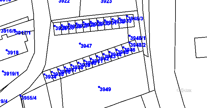Parcela st. 3943 v KÚ Jirkov, Katastrální mapa