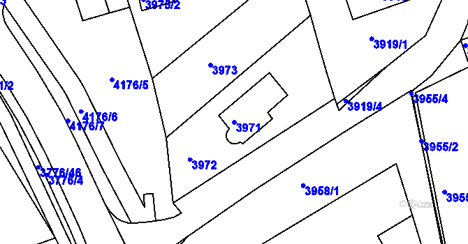 Parcela st. 3971 v KÚ Jirkov, Katastrální mapa