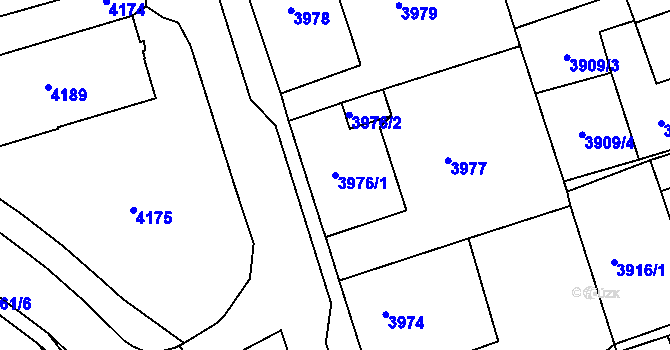 Parcela st. 3976/1 v KÚ Jirkov, Katastrální mapa
