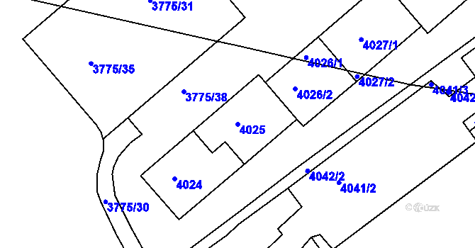 Parcela st. 4025 v KÚ Jirkov, Katastrální mapa