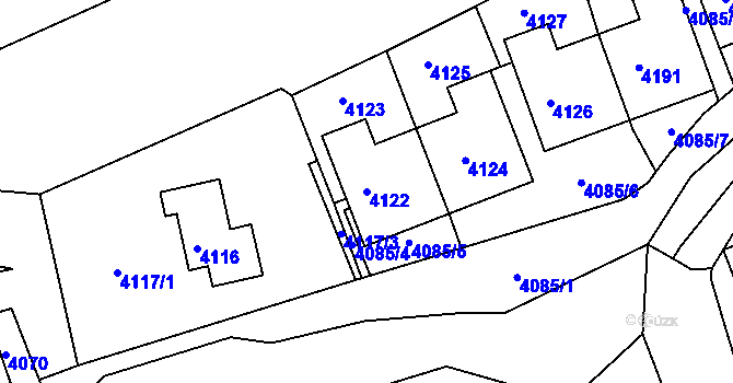 Parcela st. 4122 v KÚ Jirkov, Katastrální mapa