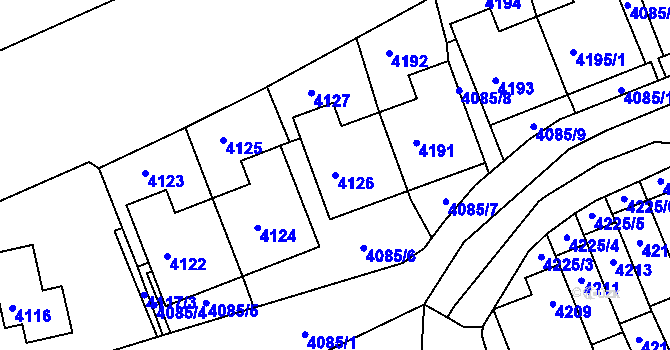 Parcela st. 4126 v KÚ Jirkov, Katastrální mapa