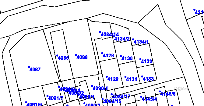 Parcela st. 4128 v KÚ Jirkov, Katastrální mapa
