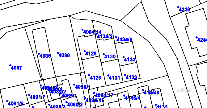 Parcela st. 4130 v KÚ Jirkov, Katastrální mapa