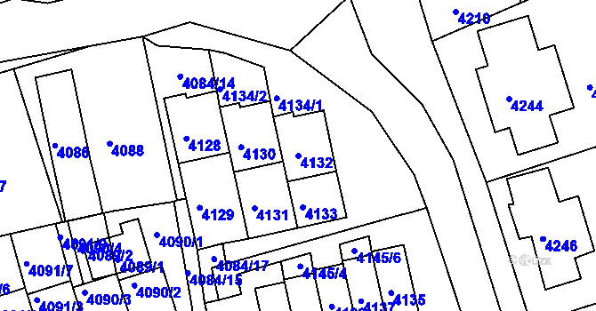 Parcela st. 4132 v KÚ Jirkov, Katastrální mapa