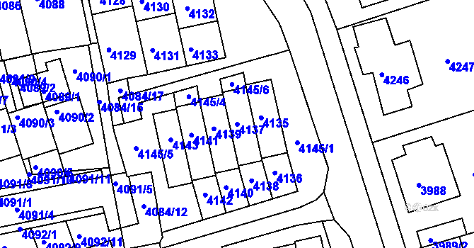 Parcela st. 4137 v KÚ Jirkov, Katastrální mapa