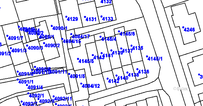 Parcela st. 4141 v KÚ Jirkov, Katastrální mapa