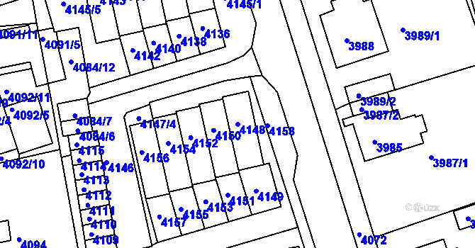 Parcela st. 4148 v KÚ Jirkov, Katastrální mapa