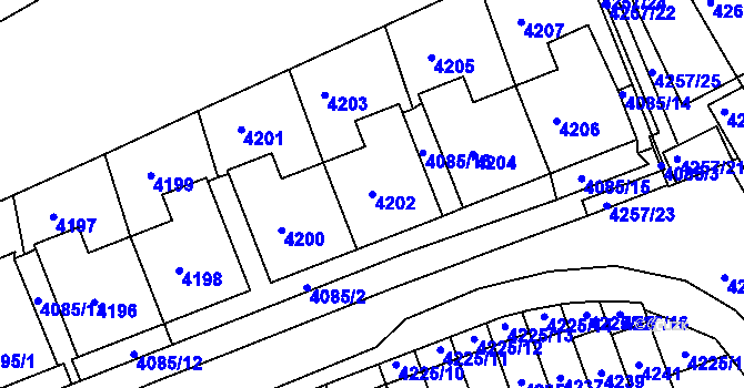 Parcela st. 4202 v KÚ Jirkov, Katastrální mapa