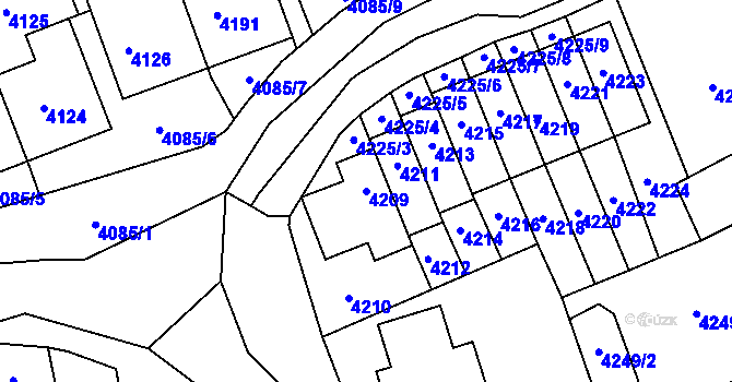 Parcela st. 4209 v KÚ Jirkov, Katastrální mapa