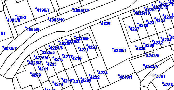 Parcela st. 4223 v KÚ Jirkov, Katastrální mapa