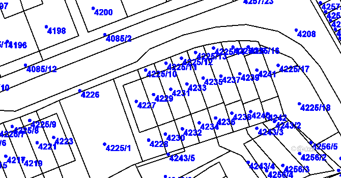 Parcela st. 4231 v KÚ Jirkov, Katastrální mapa