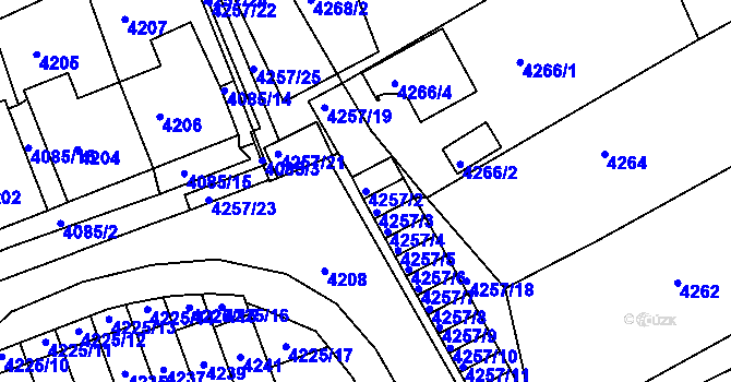 Parcela st. 4257/2 v KÚ Jirkov, Katastrální mapa