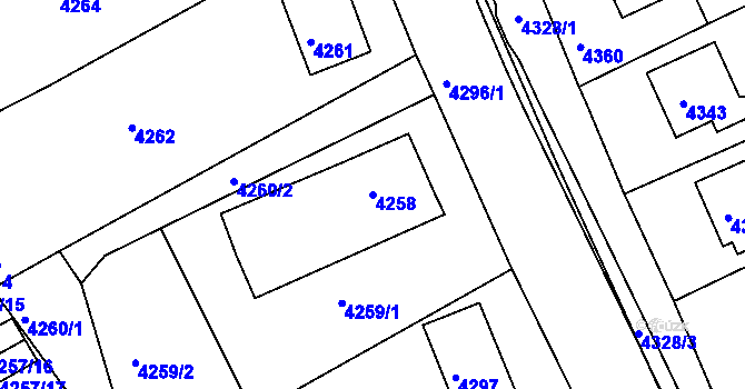 Parcela st. 4258 v KÚ Jirkov, Katastrální mapa