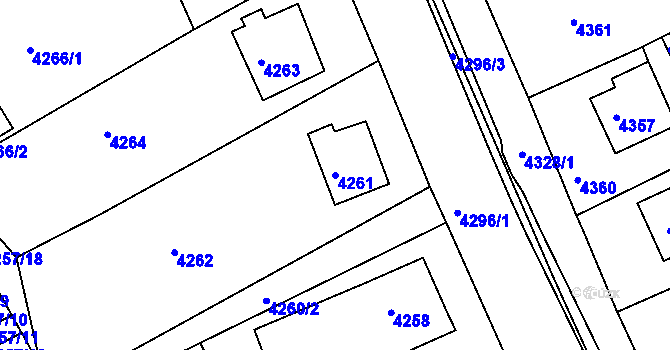 Parcela st. 4261 v KÚ Jirkov, Katastrální mapa