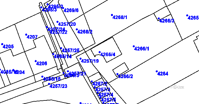Parcela st. 4266/4 v KÚ Jirkov, Katastrální mapa