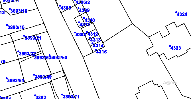 Parcela st. 4315 v KÚ Jirkov, Katastrální mapa