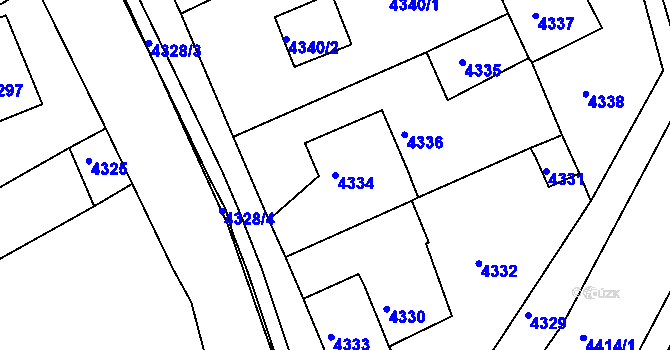 Parcela st. 4334 v KÚ Jirkov, Katastrální mapa