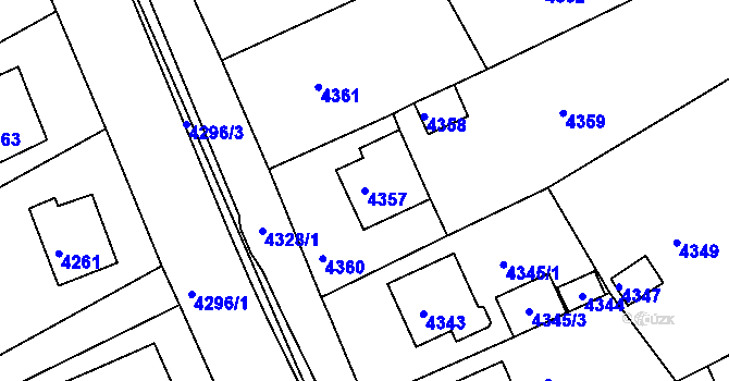 Parcela st. 4357 v KÚ Jirkov, Katastrální mapa