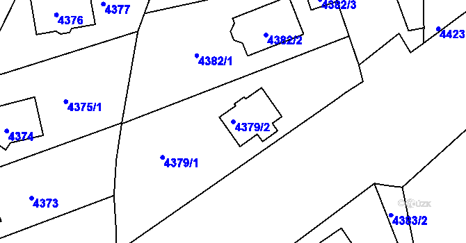 Parcela st. 4379/2 v KÚ Jirkov, Katastrální mapa