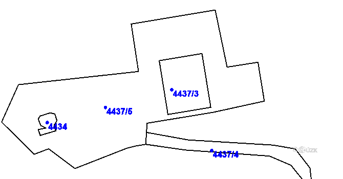 Parcela st. 4437/3 v KÚ Jirkov, Katastrální mapa
