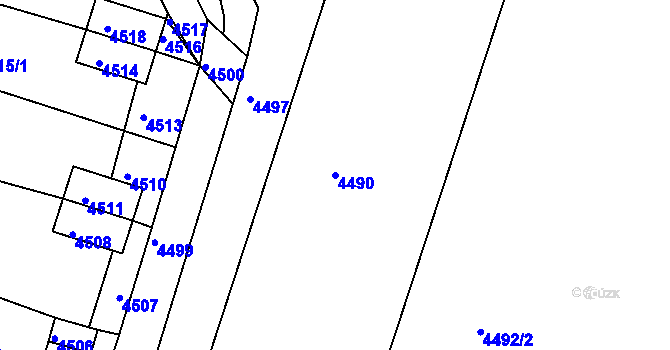 Parcela st. 4490 v KÚ Jirkov, Katastrální mapa