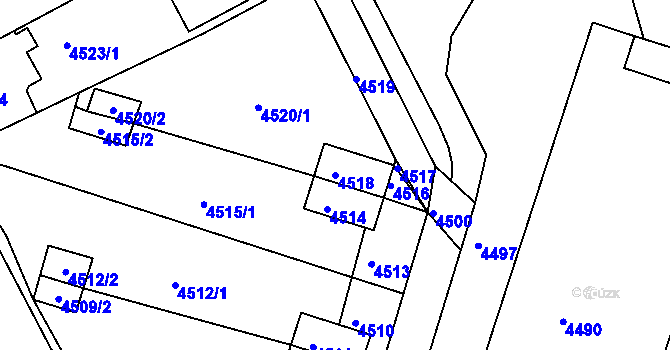 Parcela st. 4518 v KÚ Jirkov, Katastrální mapa