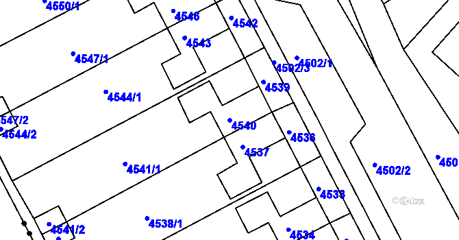 Parcela st. 4540 v KÚ Jirkov, Katastrální mapa