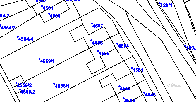 Parcela st. 4555 v KÚ Jirkov, Katastrální mapa