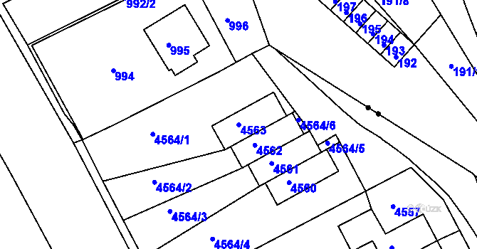 Parcela st. 4563 v KÚ Jirkov, Katastrální mapa