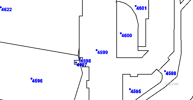 Parcela st. 4599 v KÚ Jirkov, Katastrální mapa