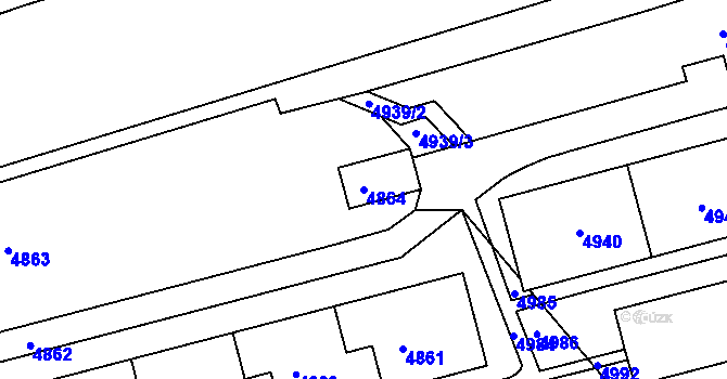 Parcela st. 4864 v KÚ Jirkov, Katastrální mapa