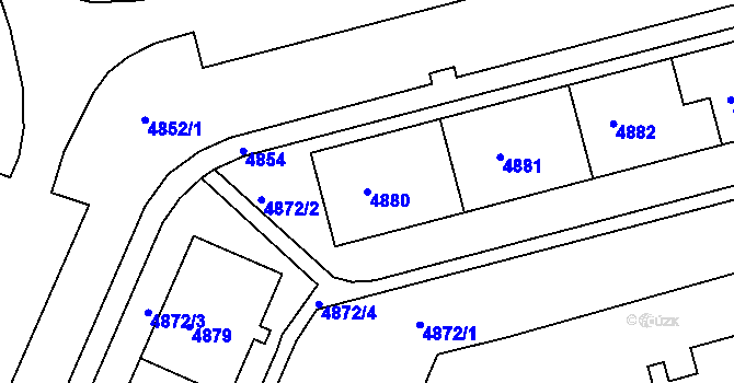 Parcela st. 4880 v KÚ Jirkov, Katastrální mapa