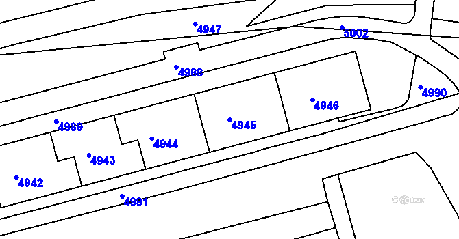 Parcela st. 4945 v KÚ Jirkov, Katastrální mapa