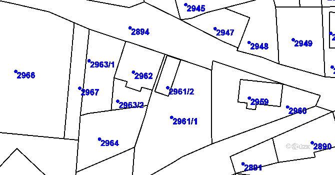 Parcela st. 2961/2 v KÚ Jirkov, Katastrální mapa