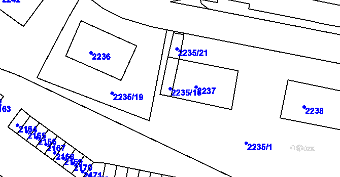 Parcela st. 2235/15 v KÚ Jirkov, Katastrální mapa