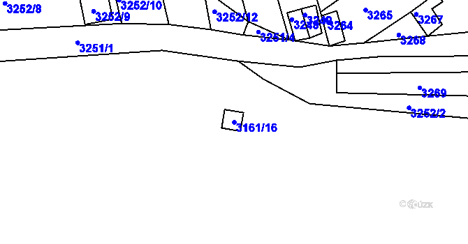 Parcela st. 3161/16 v KÚ Jirkov, Katastrální mapa
