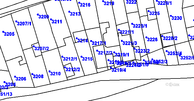 Parcela st. 3217/2 v KÚ Jirkov, Katastrální mapa