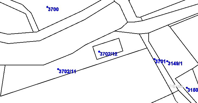 Parcela st. 3702/12 v KÚ Jirkov, Katastrální mapa