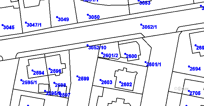 Parcela st. 2601/2 v KÚ Jirkov, Katastrální mapa