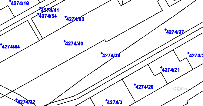 Parcela st. 4274/39 v KÚ Jirkov, Katastrální mapa